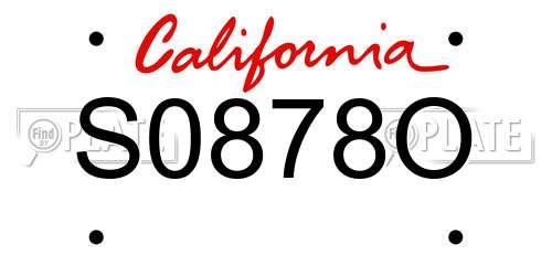 S0878O California License Plate