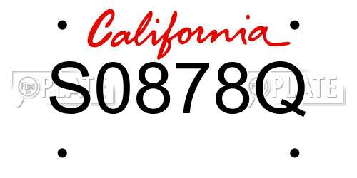 S0878Q California License Plate