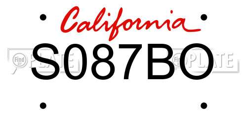 S087BO California License Plate