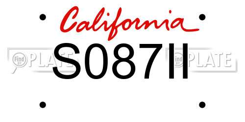 S087II California License Plate