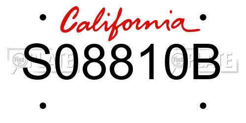 S08810B California License Plate