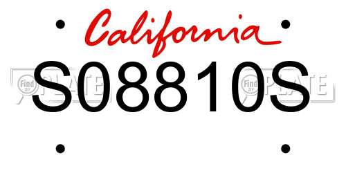 S08810S California License Plate
