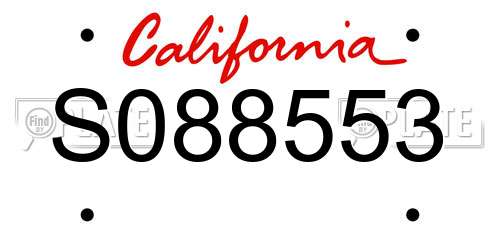 S088553 California License Plate