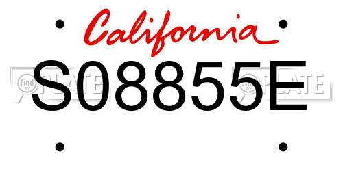 S08855E California License Plate
