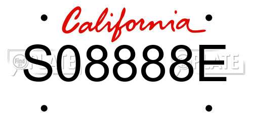 S08888E California License Plate