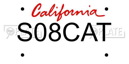 S08CAT California License Plate