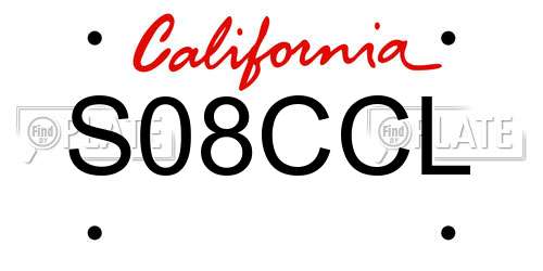 S08CCL California License Plate