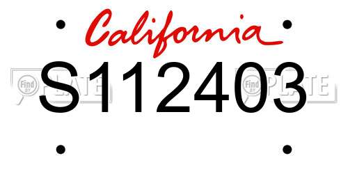 S112403 California License Plate