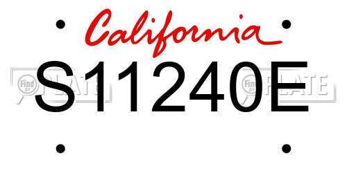 S11240E California License Plate
