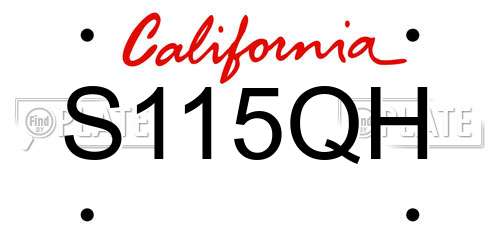 S115QH California License Plate