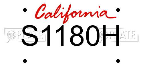 S1180H California License Plate