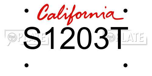 S1203T California License Plate