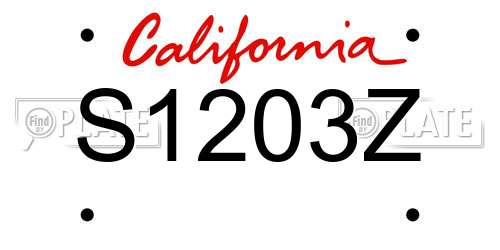 S1203Z California License Plate