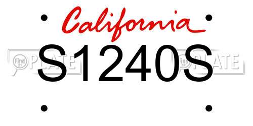 S1240S California License Plate