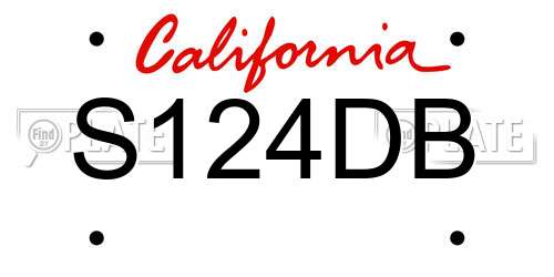S124DB California License Plate