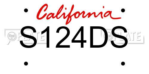 S124DS California License Plate