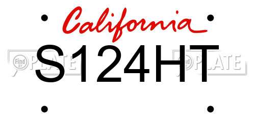S124HT California License Plate