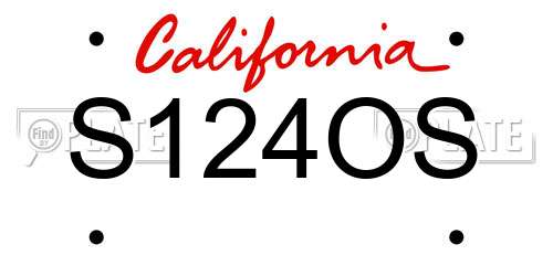 S124OS California License Plate