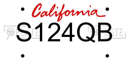 S124QB California License Plate