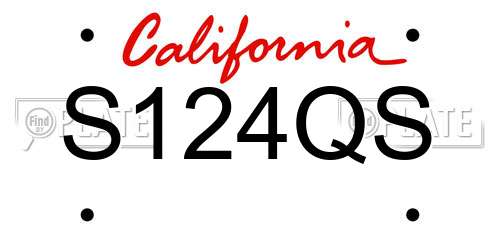 S124QS California License Plate