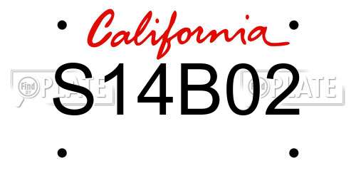 S14B02 California License Plate