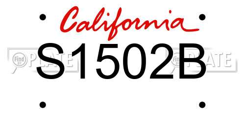 S1502B California License Plate