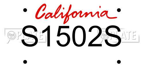 S1502S California License Plate
