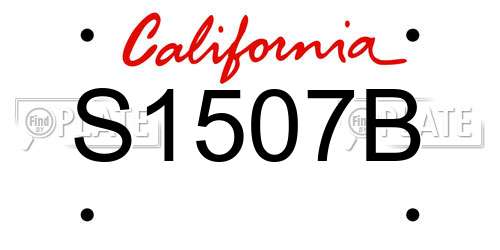 S1507B California License Plate