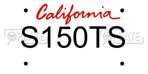 S150TS California License Plate
