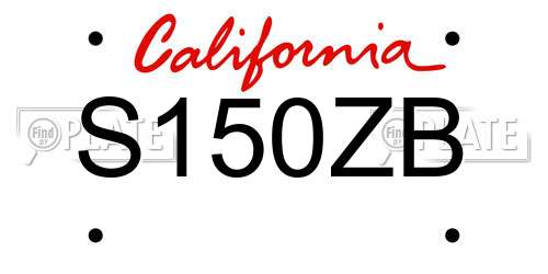 S150ZB California License Plate