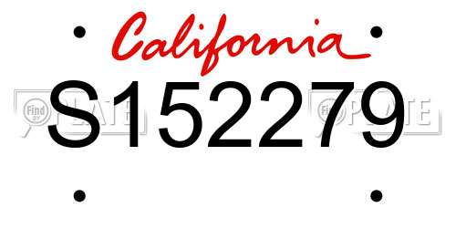 S152279 California License Plate