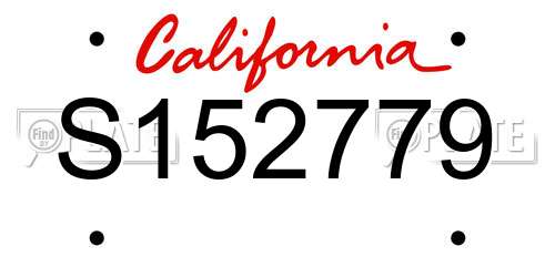 S152779 California License Plate