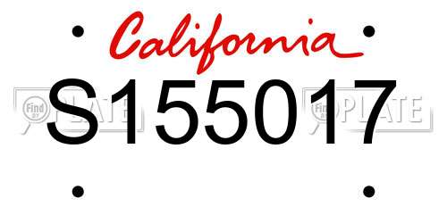 S155017 California License Plate