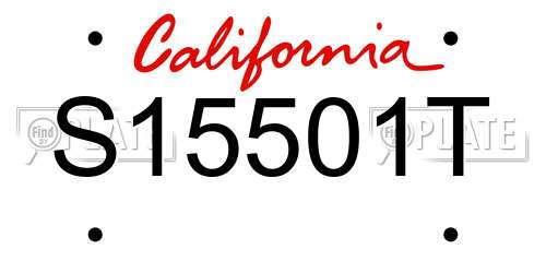 S15501T California License Plate