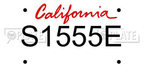 S1555E California License Plate