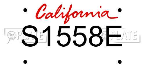 S1558E California License Plate