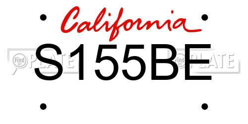 S155BE California License Plate