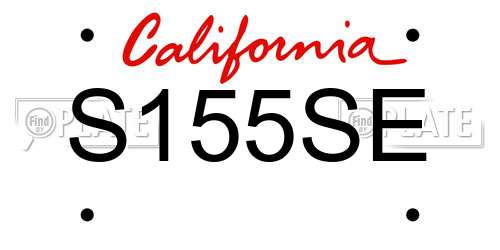 S155SE California License Plate