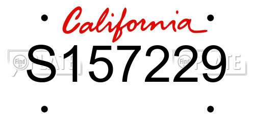 S157229 California License Plate