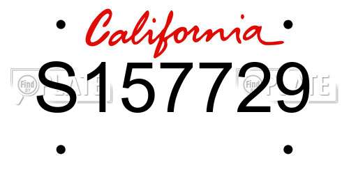 S157729 California License Plate