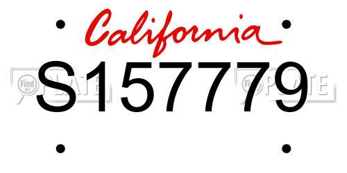 S157779 California License Plate