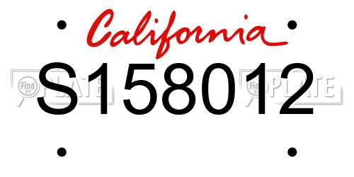 S158012 California License Plate