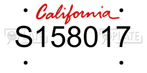 S158017 California License Plate