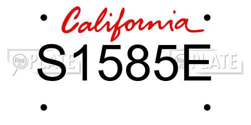 S1585E California License Plate