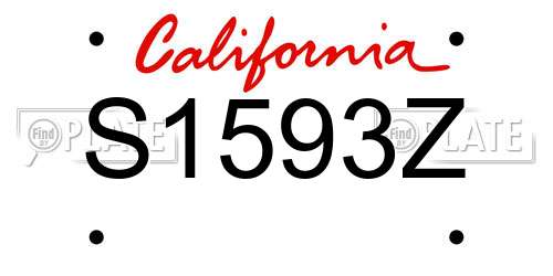 S1593Z California License Plate