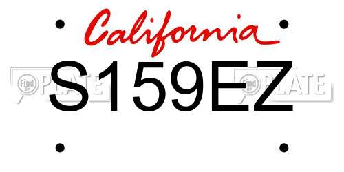 S159EZ California License Plate