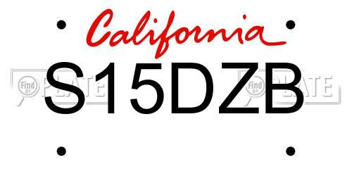 S15DZB California License Plate