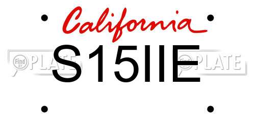 S15IIE California License Plate