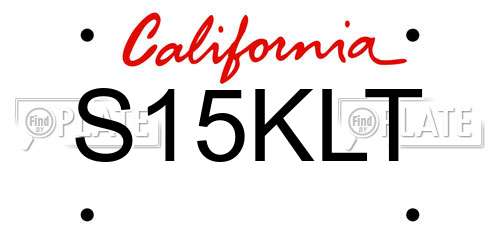 S15KLT California License Plate