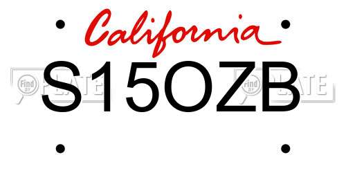 S15OZB California License Plate